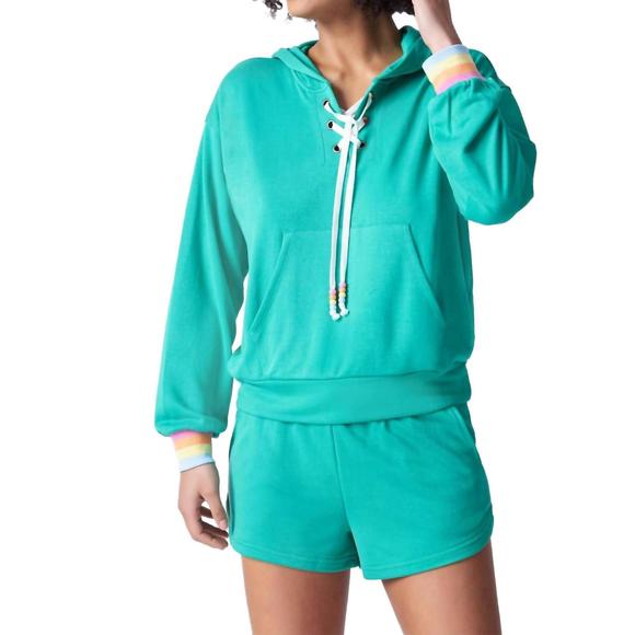 NEW PJ SALVAGE live in color hoodie in sea green - Picture 3 of 6